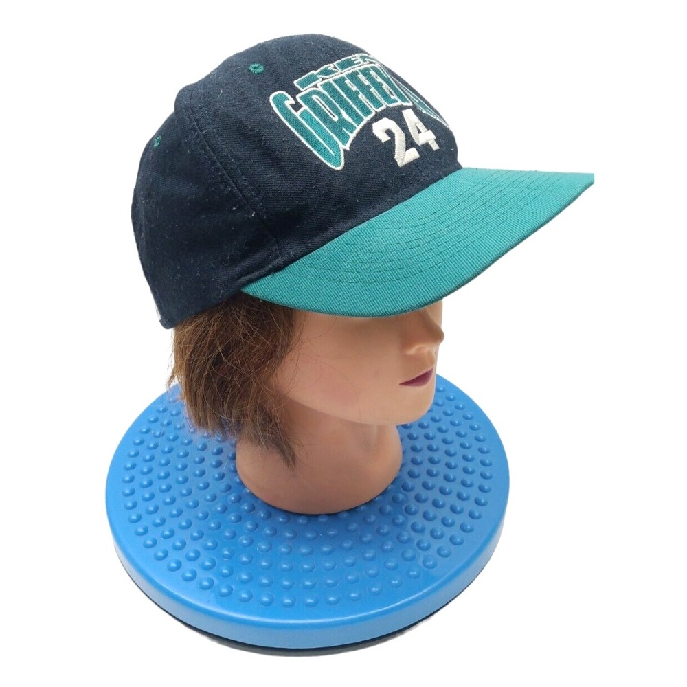 Nutmeg‎ Seattle Mariners Cap Ken Griffey Jr. Snap Back, Black & Green Hat VTG - Picture 3 of 8